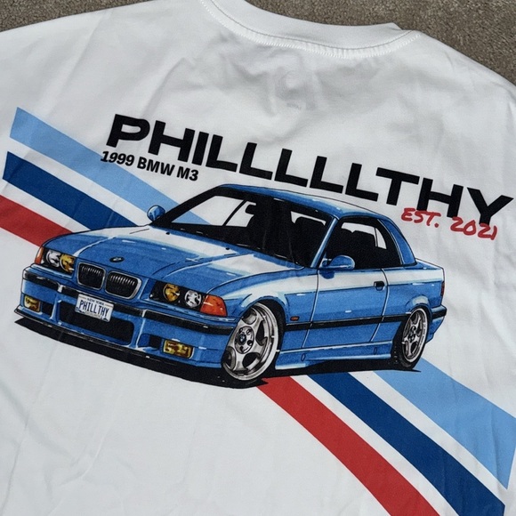 Phillllthy BMW M3 JDM Exclusive Shirt - White Sz Large - Brand New - Picture 5 of 5